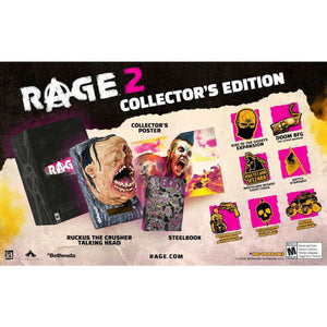 NEW Rage 2 Collector's Edition PlayStation 4 Video Game Steelbook Poster Ruckus