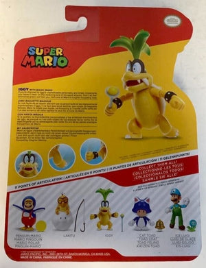 NEW Jakks Pacific 40559 World of Nintendo 4" Mario IGGY with MAGIC WAND Figure