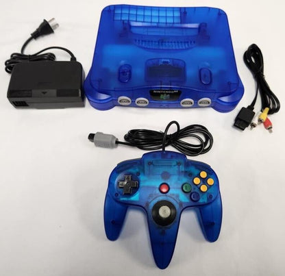 N64 Vintage 90s Funtastic Translucent BLUE Nintendo 64 Gaming Console System A