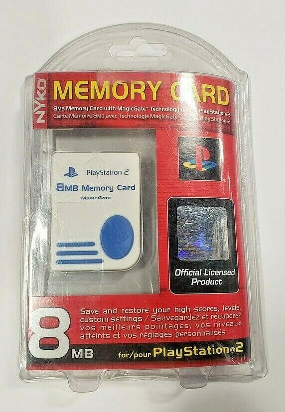 Nyko PS2 8MB Memory Card MagicGate White for PlayStation 2 Console