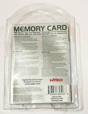 Nyko PS2 8MB Memory Card MagicGate White for PlayStation 2 Console