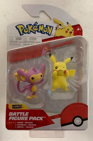 NEW Jazwares PKW2635 Pokemon 2-Inch AIPOM & PIKACHU 2-Pack Battle Figures