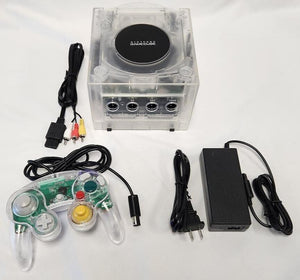 Nintendo GameCube Translucent CLEAR Gaming Console DOL-101 Controller Bundle
