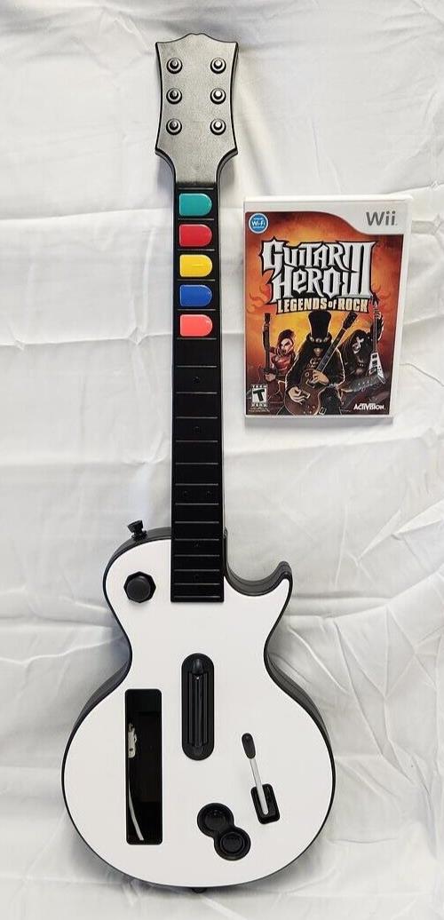 Nintendo Wii GUITAR HERO 3 Video Game + NEW Wireless Guitar Bundle set les paul [Pre-Owned/Refurbished]