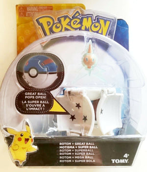 NEW Tomy T19114 Pokemon Throw 'n' Pop Pokeball Rotom & Great Ball Figure Set