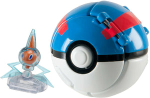 NEW Tomy T19114 Pokemon Throw 'n' Pop Pokeball Rotom & Great Ball Figure Set