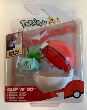 NEW Jazwares PKW3142 Pokemon Clip 'N' Go BULBASAUR & POKE BALL Battle Figure