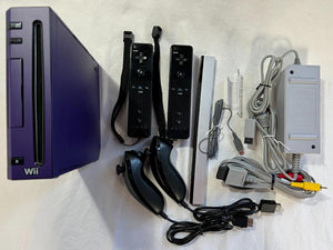CUSTOM PURPLE Nintendo Wii Video Game System Console 2-REMOTE Accessories Bundle