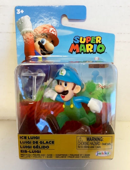 NEW Jakks Pacific World of Nintendo Super Mario 2.5-inch ICE LUIGI Mini-Figure