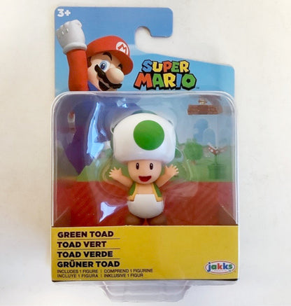 NEW Jakks Pacific 40990 World of Nintendo 2.5" Mario GREEN TOAD Mini-Figure