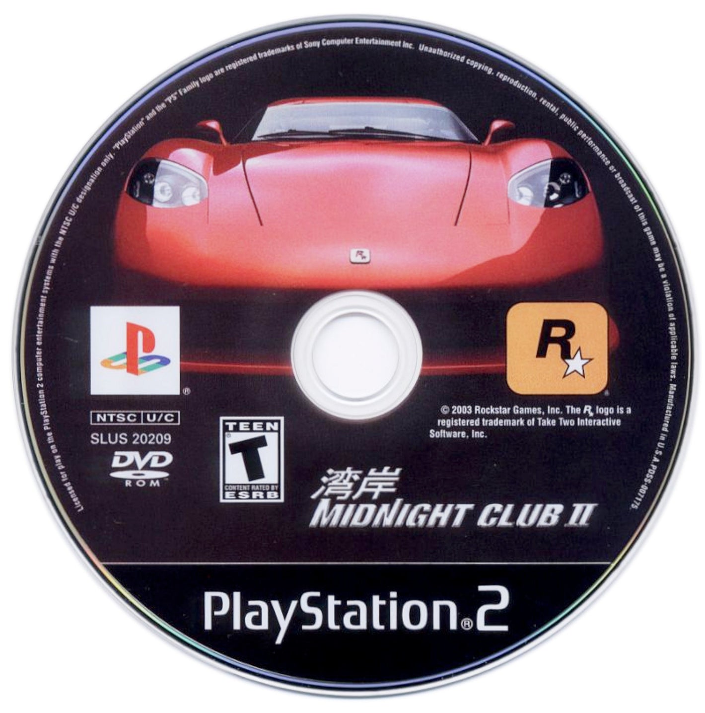 Midnight Club II 2 PlayStation 2 PS2 Video Game DISC ONLY racing rockstar [Used/Refurbished]