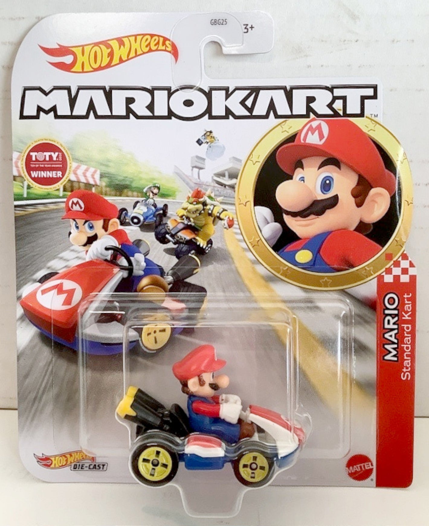 NEW Mattel GBG26 Hot Wheels Mario Kart 1:64 MARIO Standard Kart Diecast Car