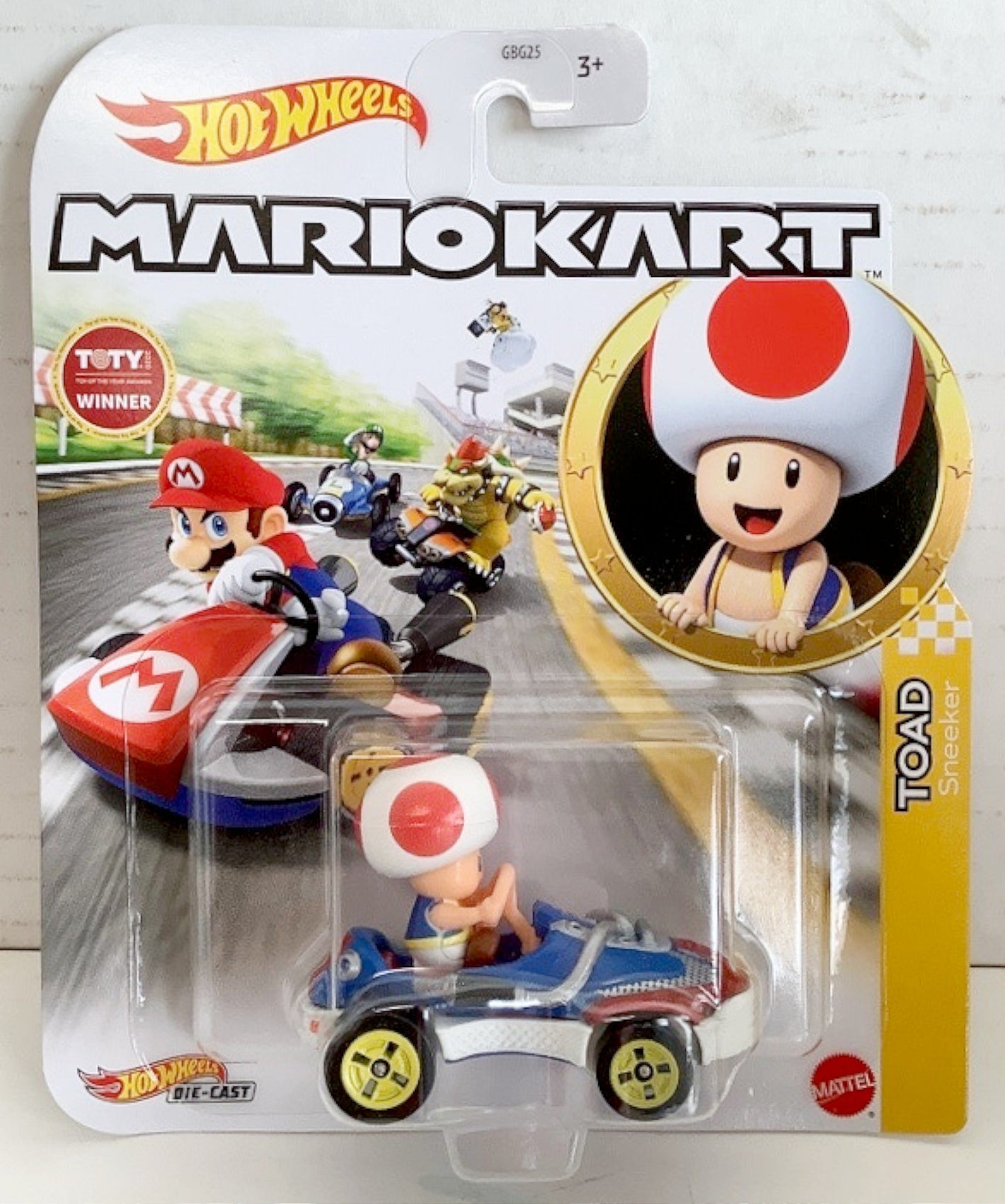 NEW Mattel GBG30 Hot Wheels Mario Kart 1:64 TOAD Sneaker Kart Diecast Car