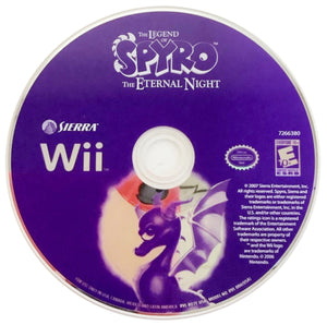 Legend of Spyro: The Eternal Night Nintendo Wii 2007 Video Game DISC ONLY dragon