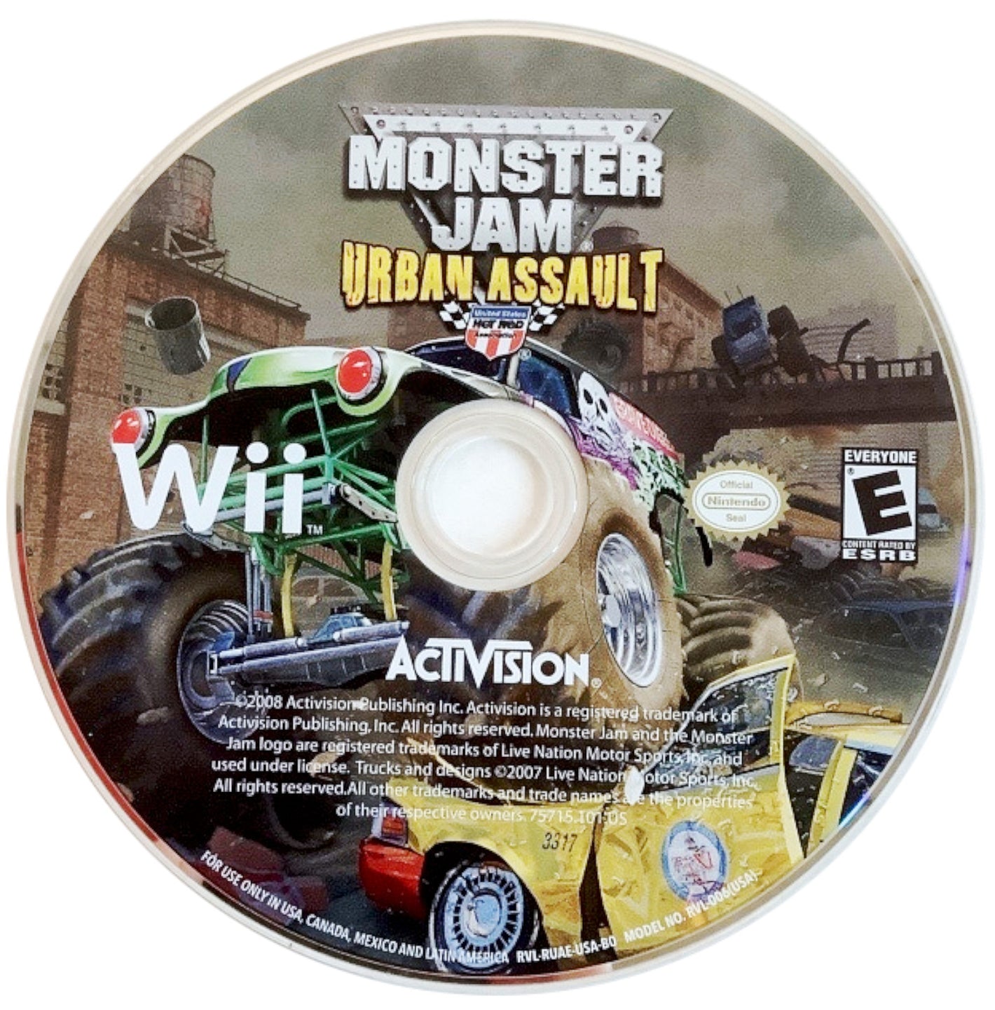 Monster Jam: Urban Assault Nintendo Wii 2008 Video Game DISC ONLY trucks [Pre-Owned/Refurbished]