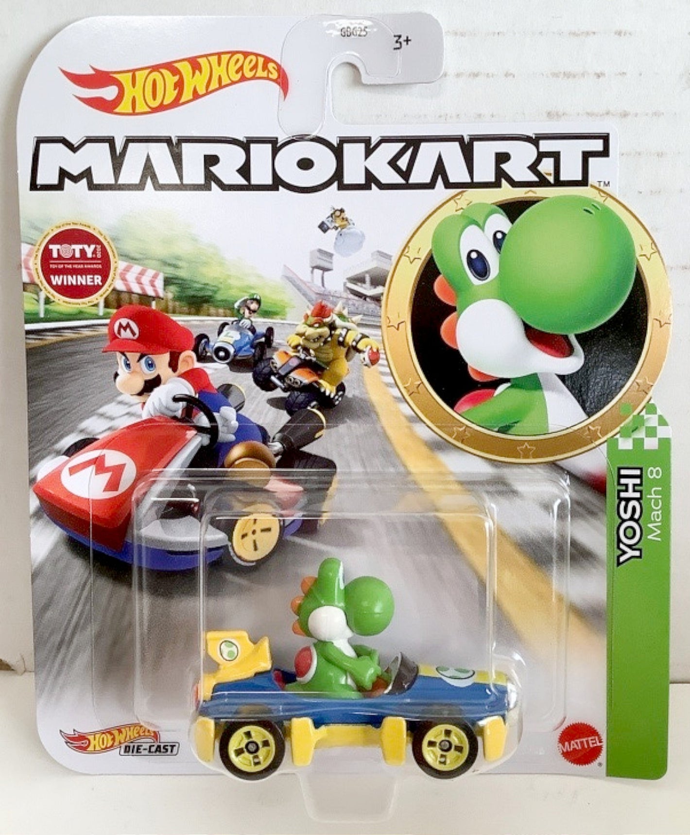 NEW Mattel GLP39 Hot Wheels Mario Kart 1:64 YOSHI Mach 8 Kart Diecast Car