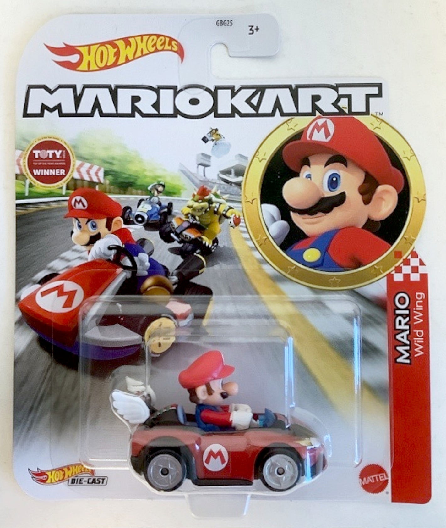 NEW Mattel GRN17 Hot Wheels 1:64 Mario Kart MARIO Wild Wing DieCast Car