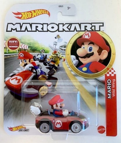 NEW Mattel GRN17 Hot Wheels 1:64 Mario Kart MARIO Wild Wing DieCast Car