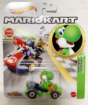 NEW Mattel GRN19 Hot Wheels Mario Kart 1:64 YOSHI Pipe Frame Kart Diecast Car