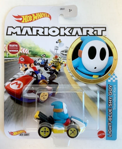 NEW Mattel GRN21 Hot Wheels 1:64 Mario Kart LIGHT-BLUE SHY GUY Standard Kart