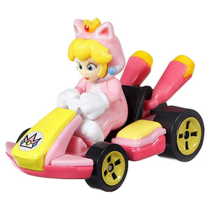 NEW Mattel GRN13 Hot Wheels 1:64 Mario Kart CAT PEACH Standard Kart DieCast Car
