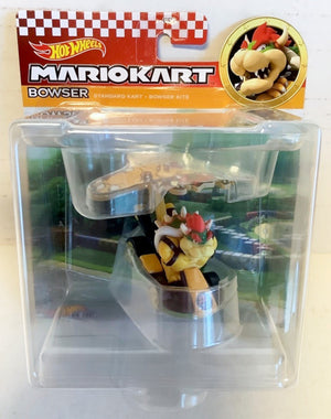 NEW Mattel GVD33 Hot Wheels Mario Kart BOWSER Standard Kart + Bowser Kite 1:64